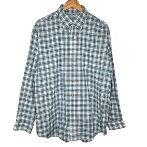 L.L. Bean Traditional Fit Mens Plaid Cotton Flannel Button Down Shirt Size Large